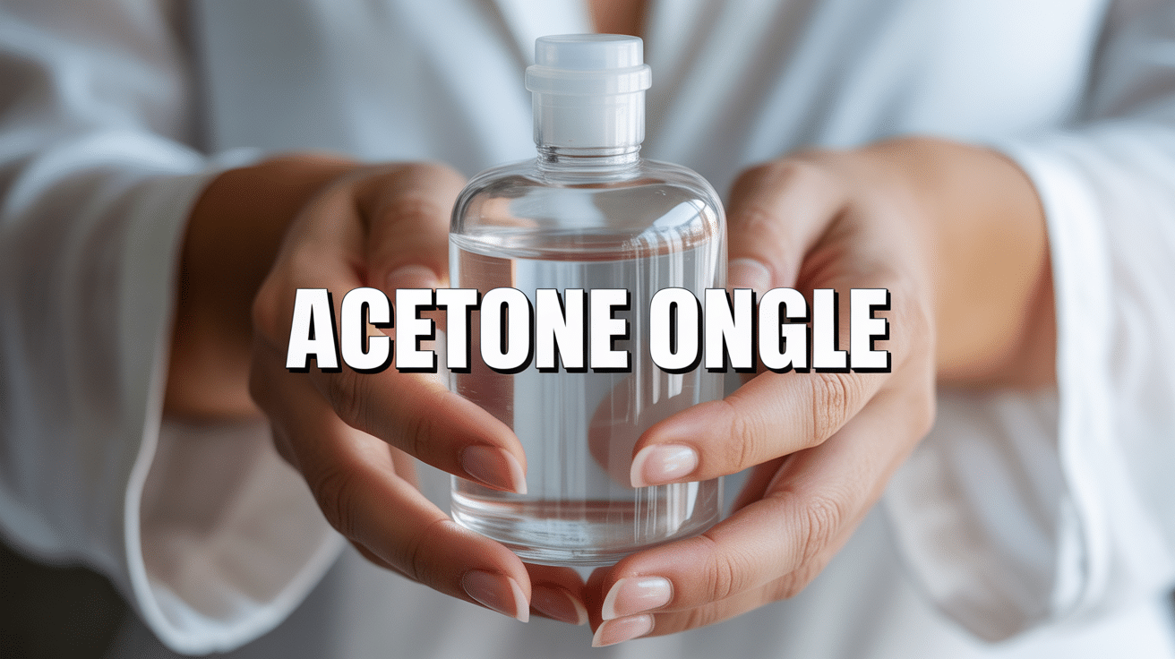 Mains avec acetone ongle et vernis retire