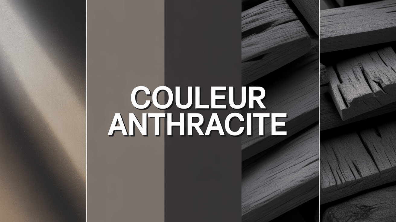 Nuances de couleur anthracite avec reflets métalliques et texture charbon