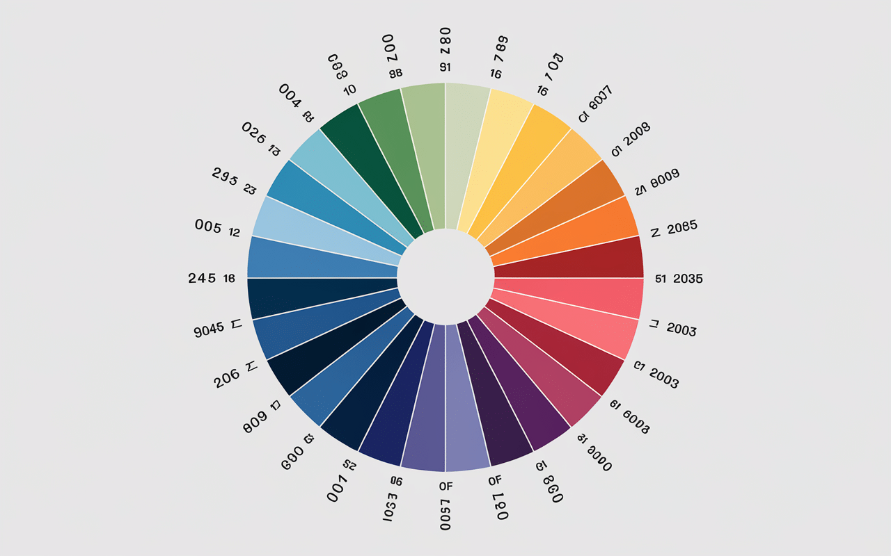 Cercle chromatique couleur complémentaire vert d'eau blanc
