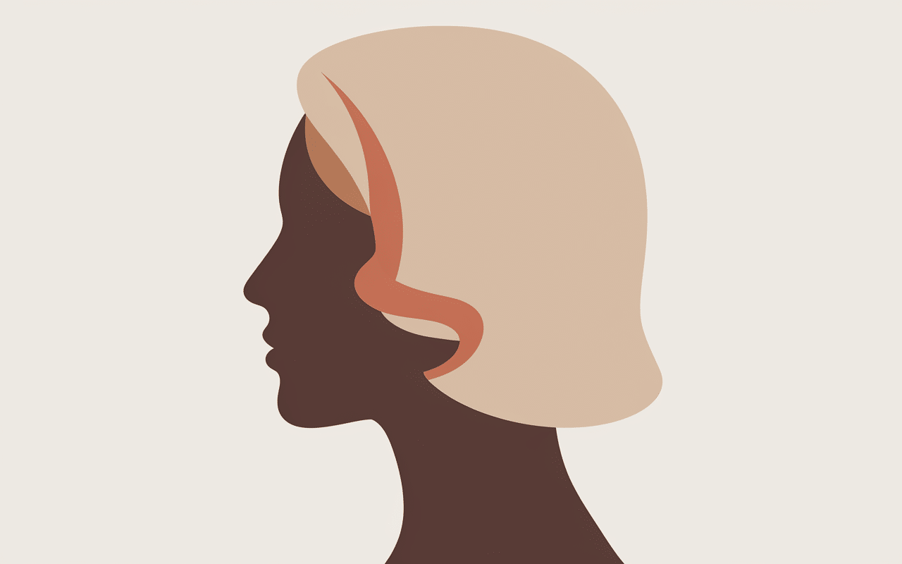 illustration technique coupe papillon silhouette tête profil couches dégradées