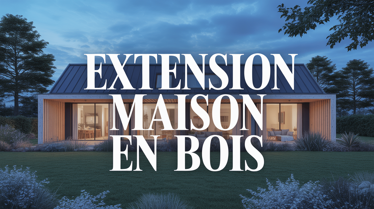 Maison moderne avec extension maison en bois naturel côté jardin
