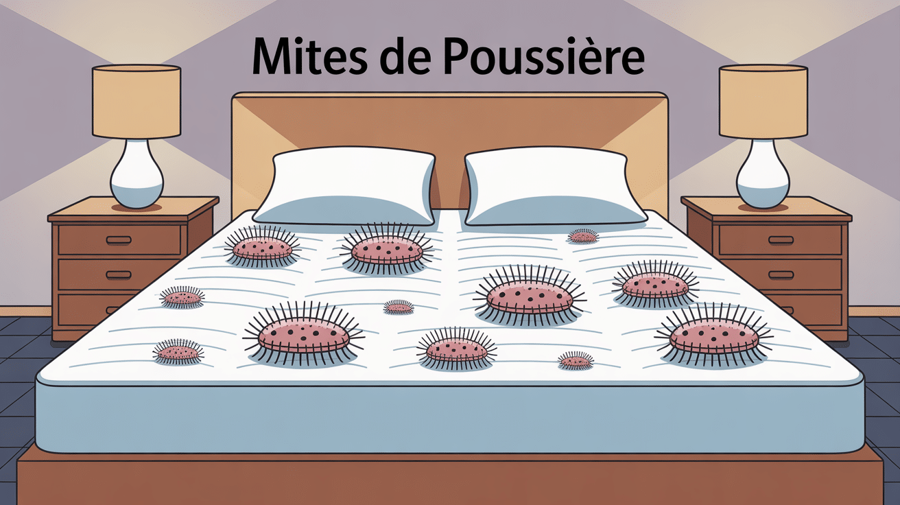 mites de poussiere dans matelas coupe transversale chambre