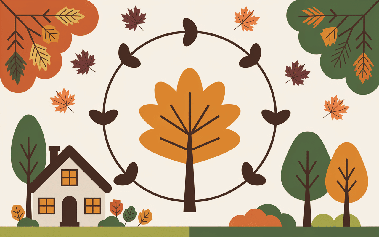 illustration cycle saisonnier punaise marron dans la maison signification ecologie