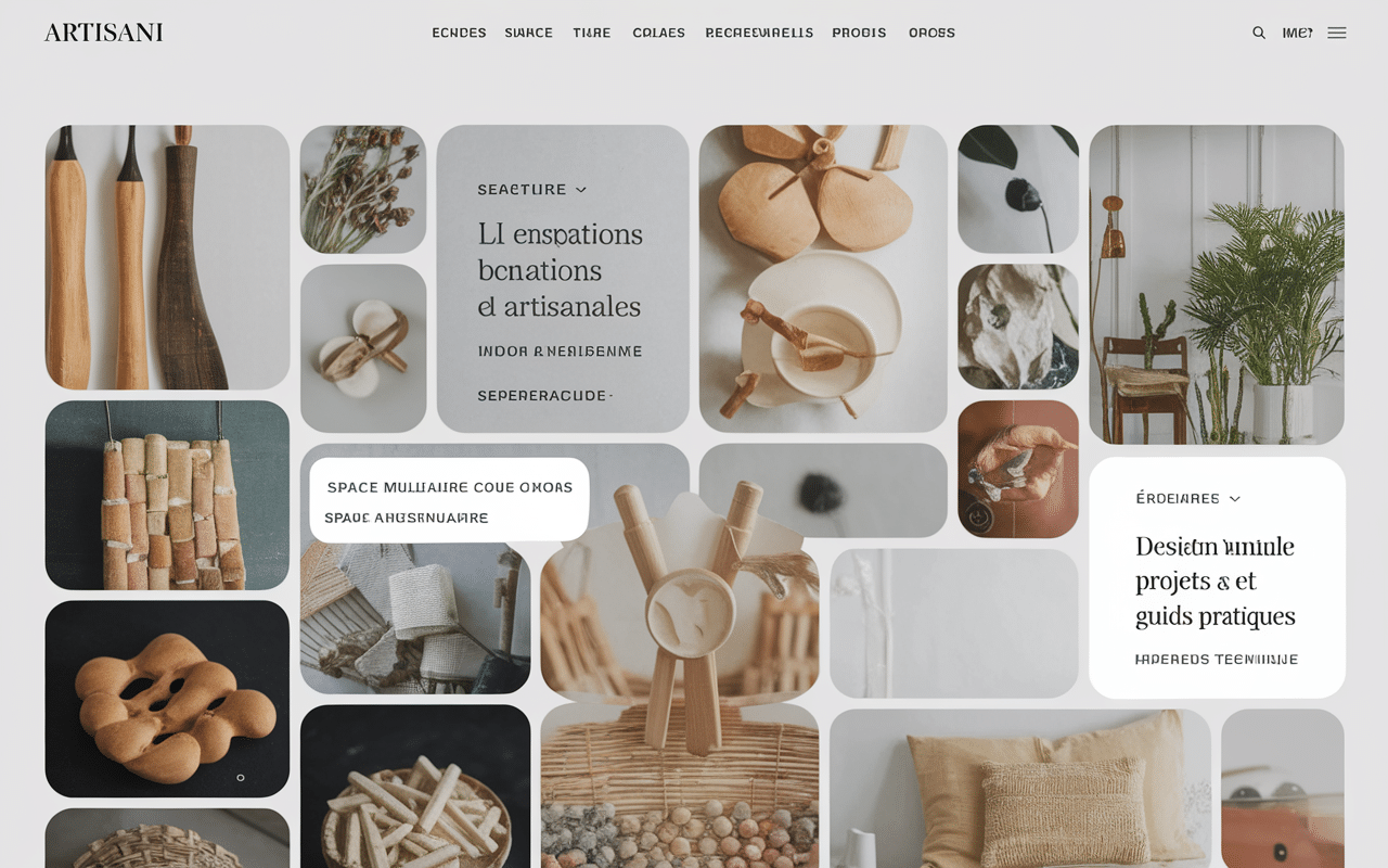 Interface web metiersdart-artisanat com avec profils artisans inspiration conseils