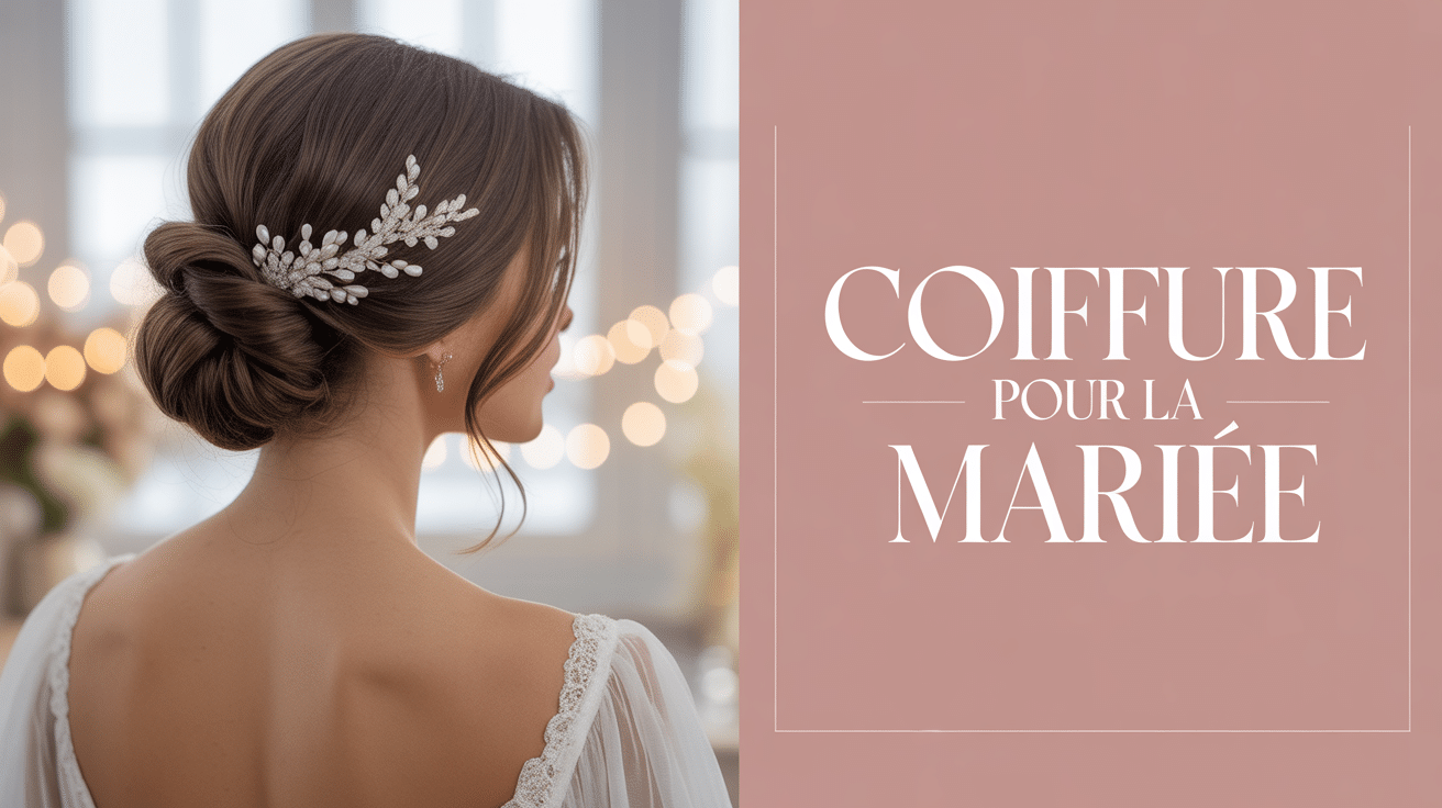 Coiffure mariée dos chignon perlé