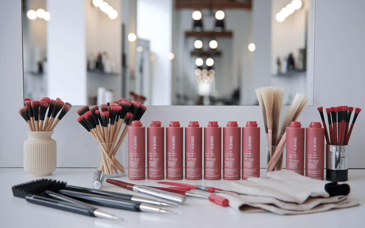 Produits de coloration rouge salon