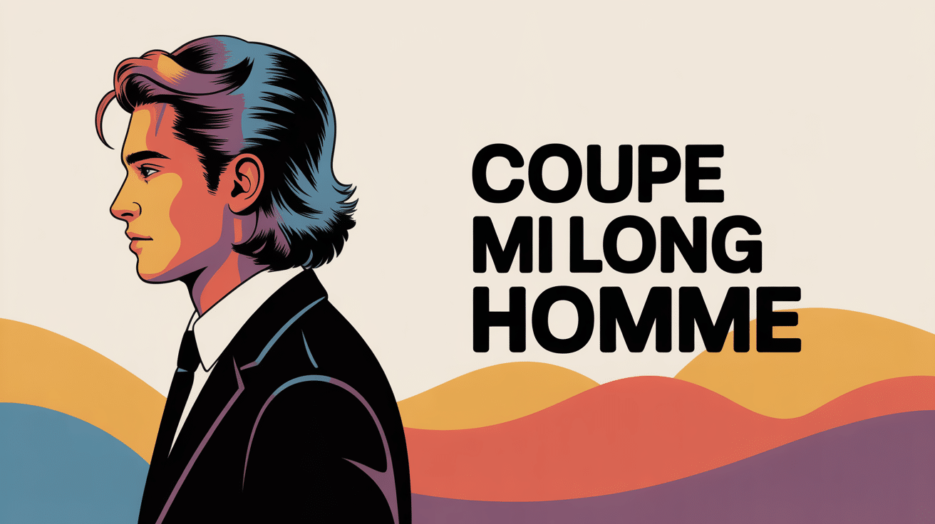 Homme de profil avec cheveux mi-longs dégradés