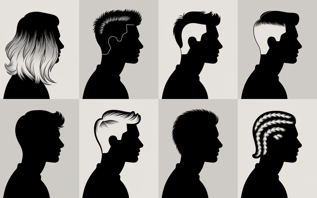 Quatre styles mi-longs homme