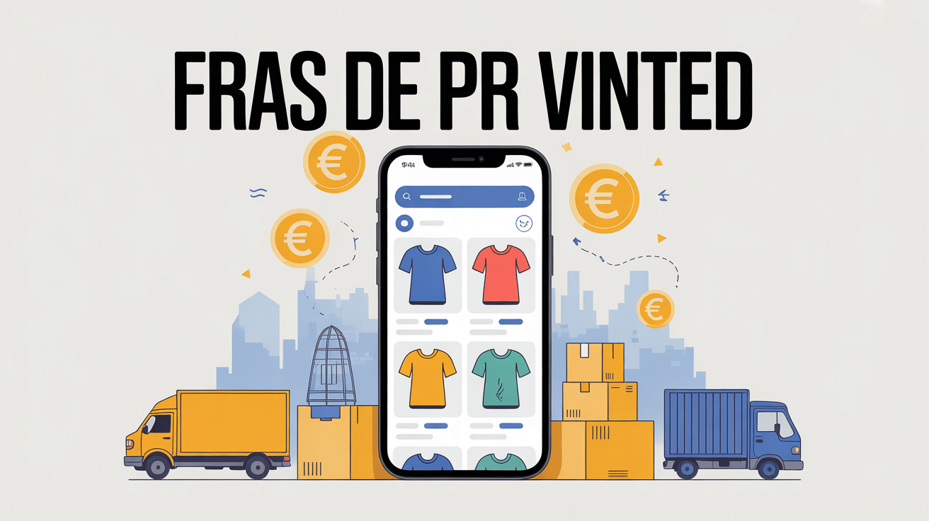 Interface smartphone Vinted avec frais de port et colis