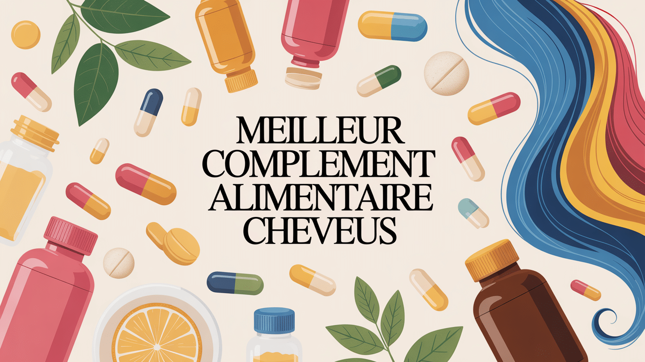 gélules et compléments cheveux en arrière-plan élégant