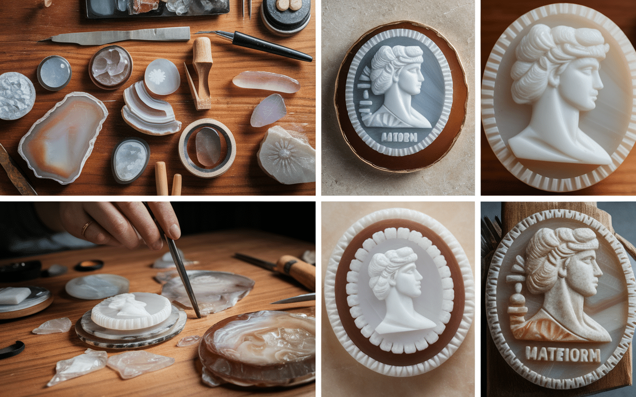 Espace d'artisan pour bijoux en camée