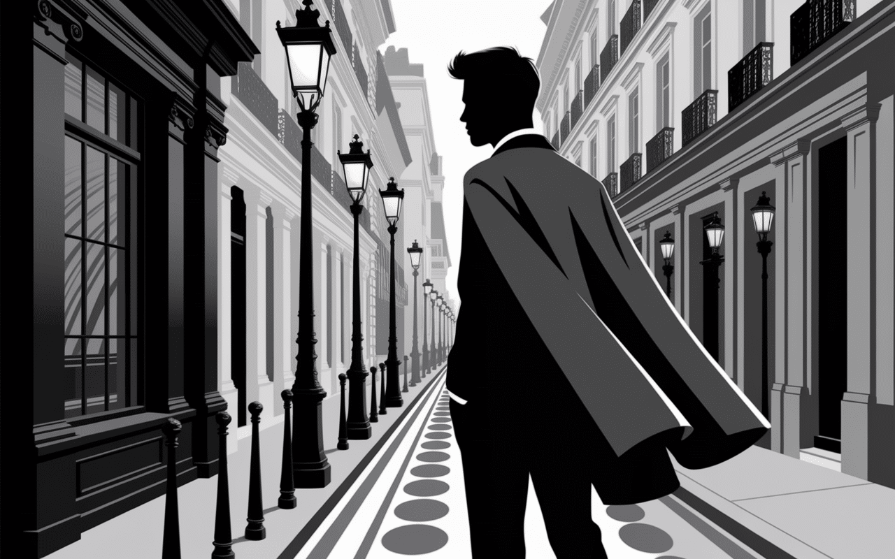 cape en laine pour homme rue urbaine silhouette