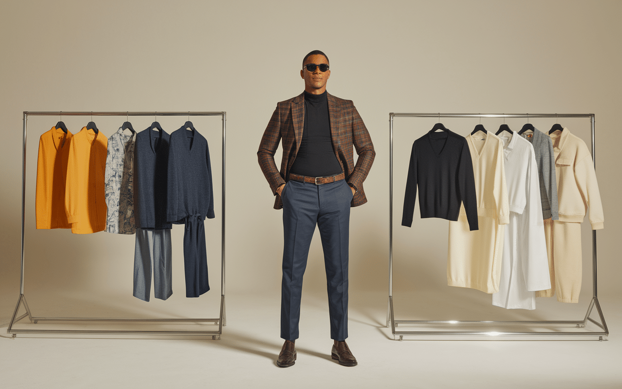 Body pour homme noir ajusté au centre d'une collection masculine