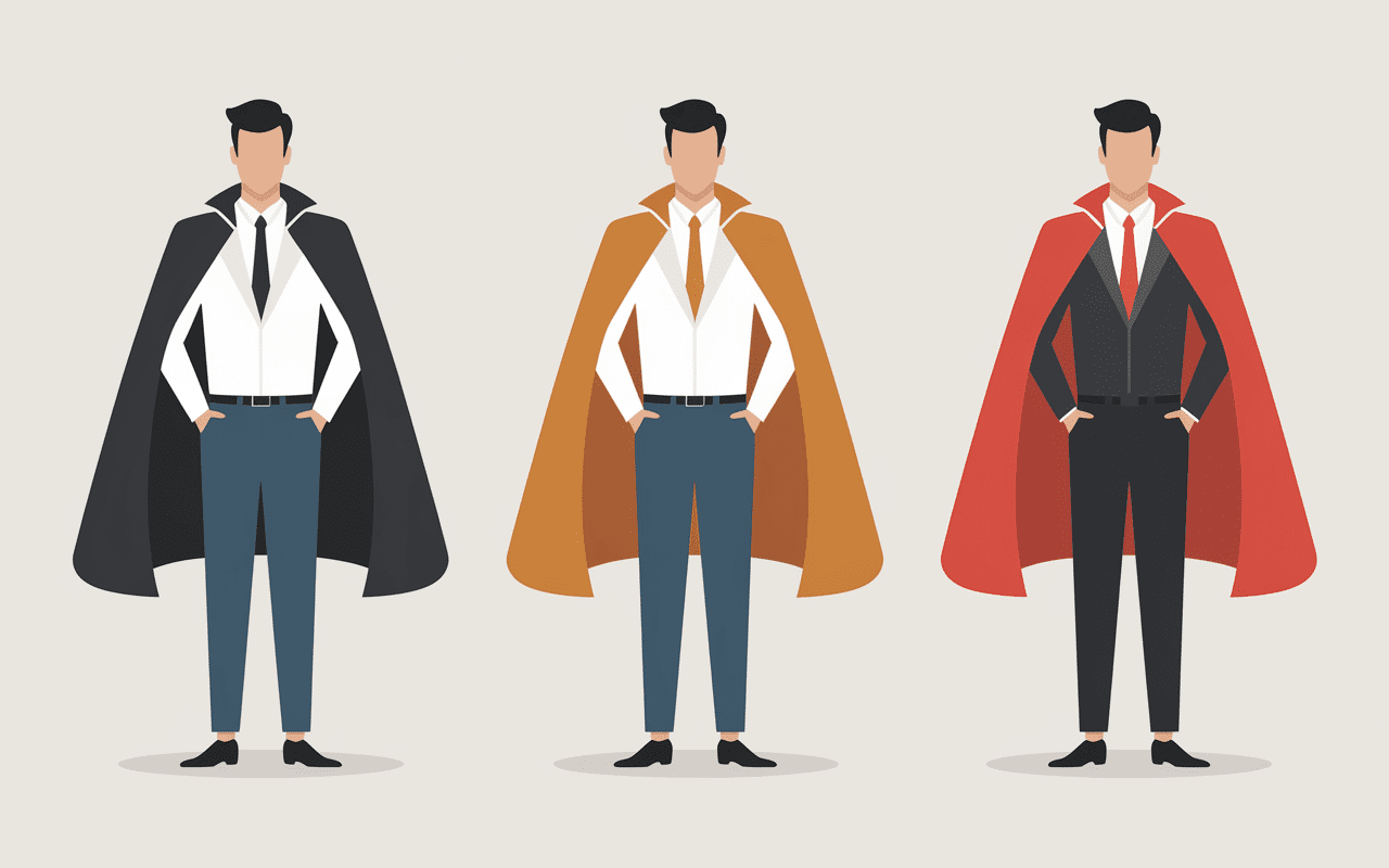 silhouettes cape en laine pour homme tailles différentes