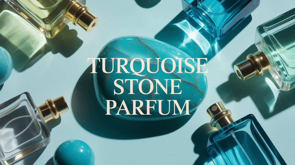 Turquoise stone parfum flacons transparents et pierre turquoise