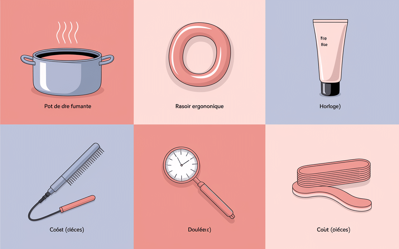 Techniques et outils pour type d'épilation maillot infographie