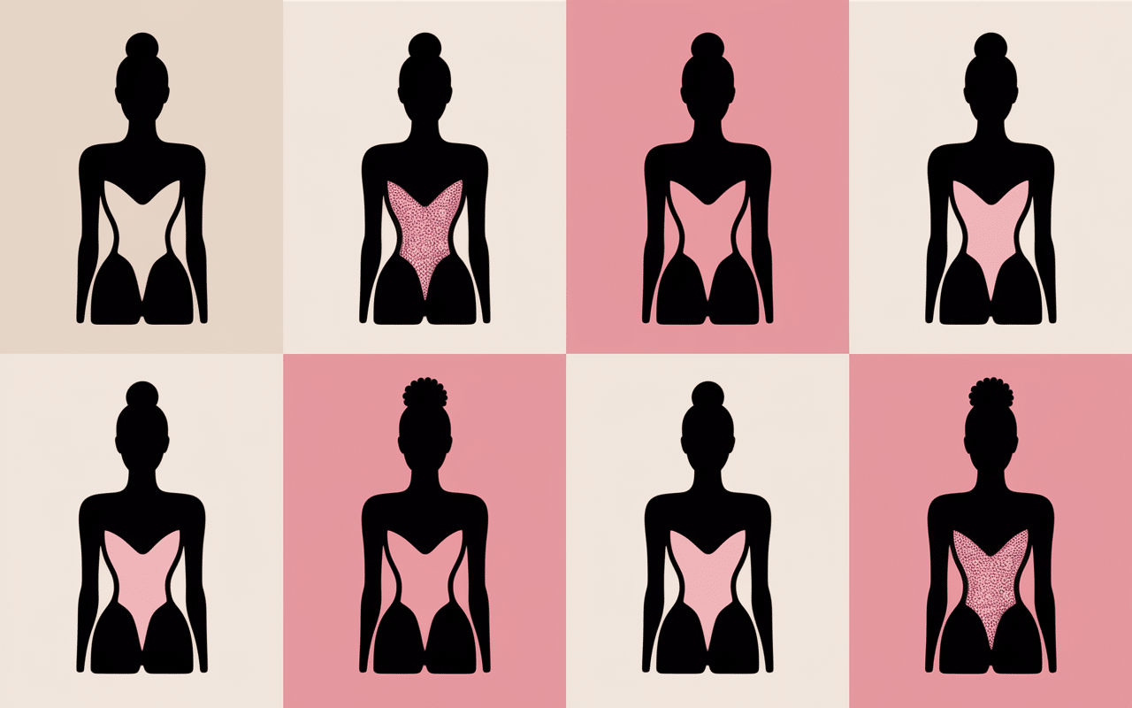 Silhouettes pour type d'épilation maillot classique intégral brésilien
