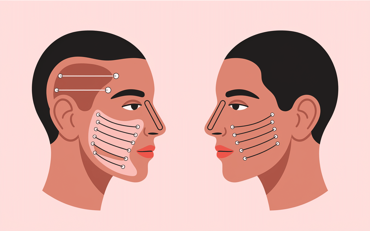 Bridge piercing illustration emplacement nez