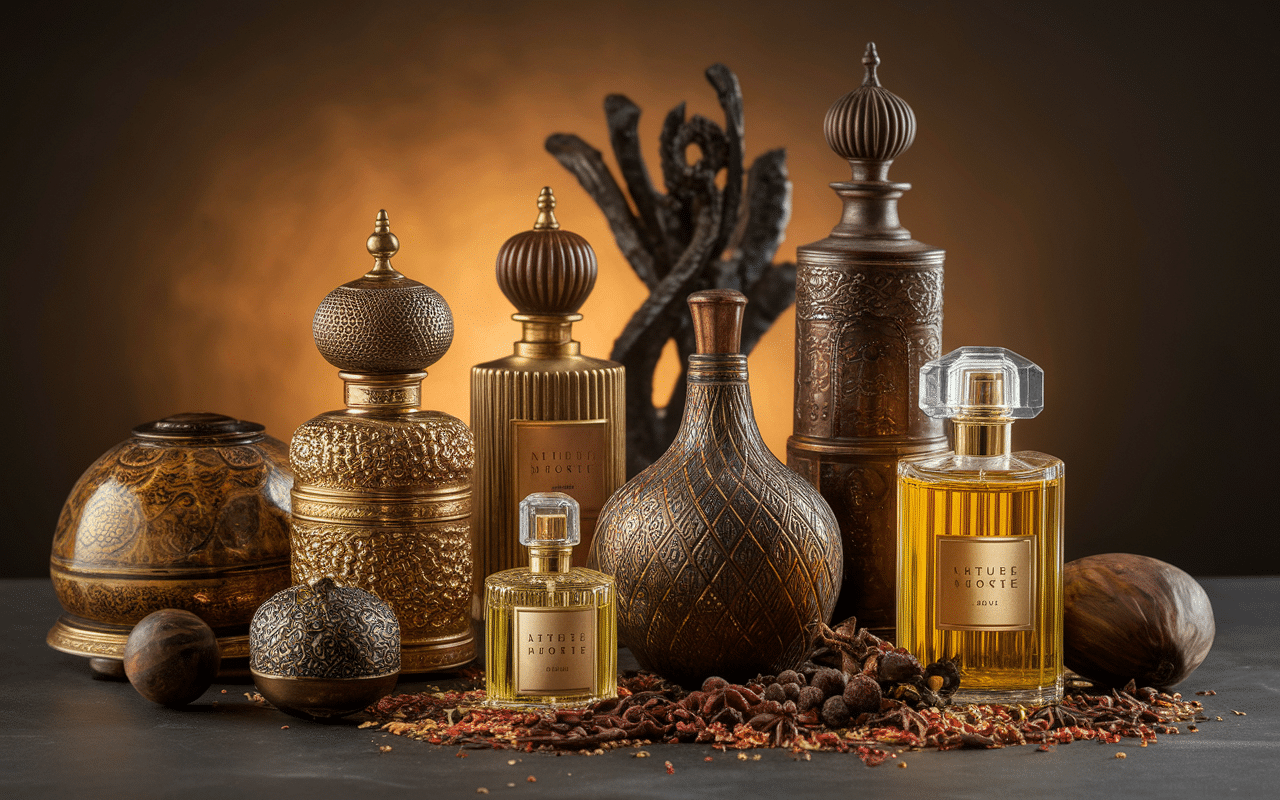 Flacons parfum Dubai homme, épices et bois précieux
