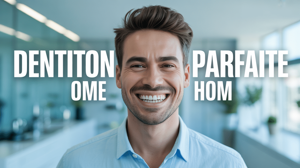 dentition parfaite homme gros plan sourire
