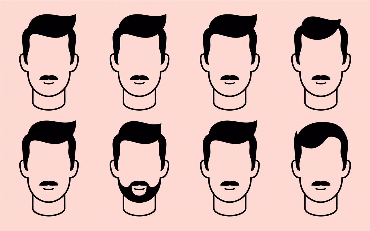 Diagramme favories barbe selon forme visage