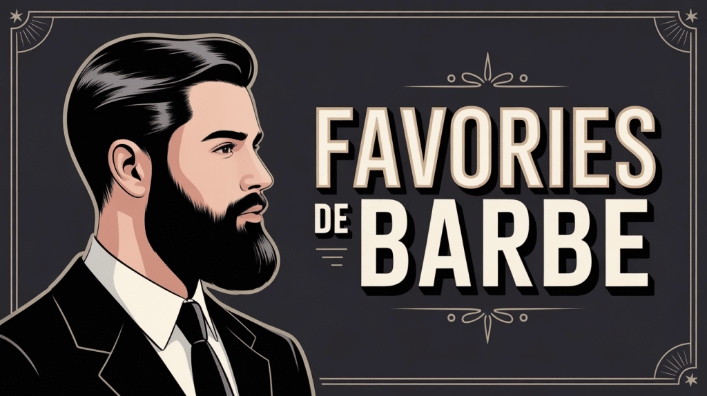 Illustration favories barbe homme profil style sophistiqué