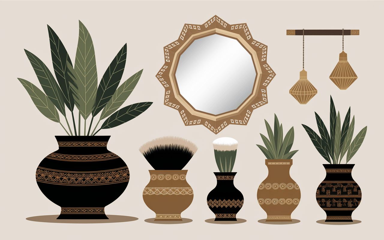 Accessoires maquillage marocain khôl fards dorés pinceaux ornés