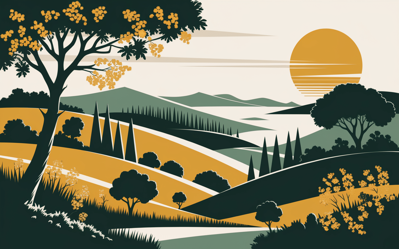 paysage méditerranéen mimosa en fleurs parfum au mimosa