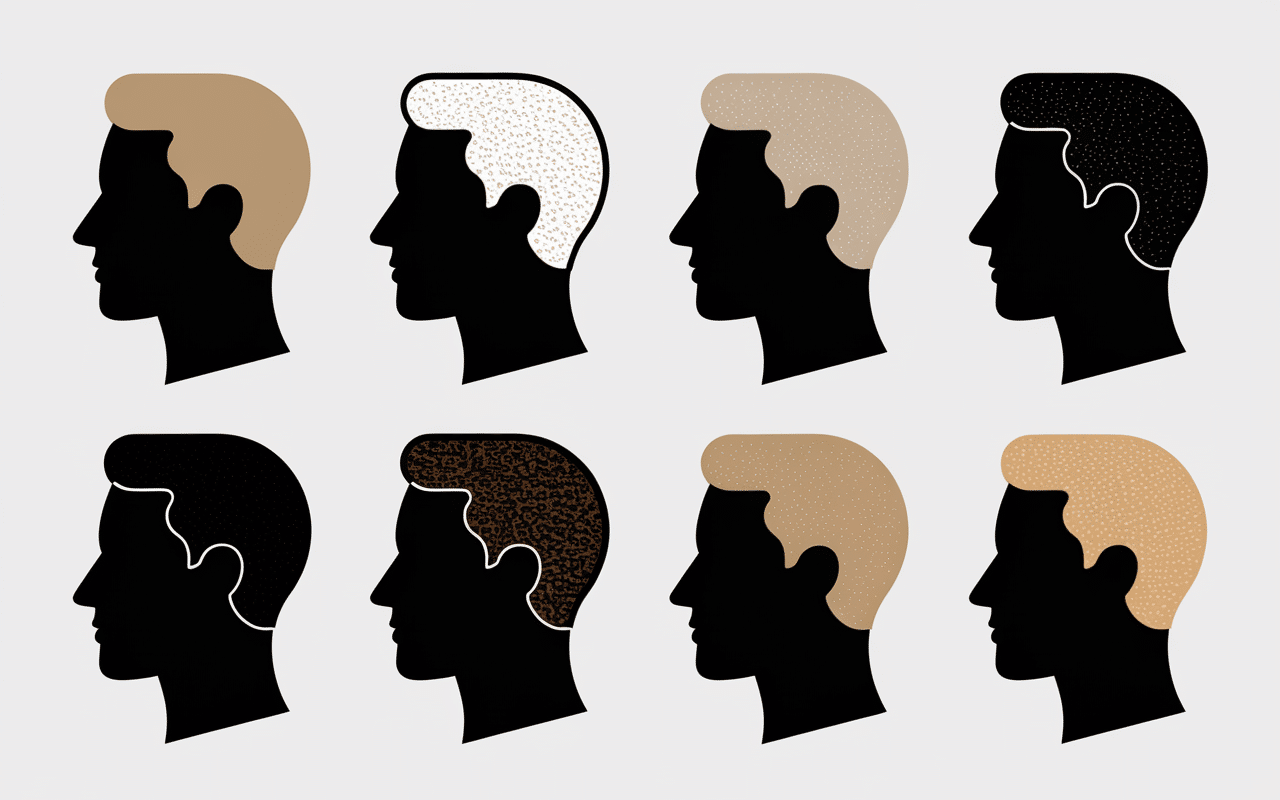 Guide visuel perms homme différents types de boucles