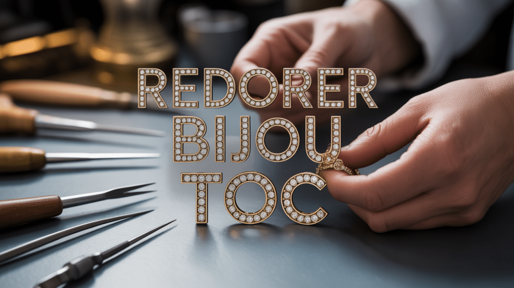 Redorer un bijou en toc gros plan mains outils