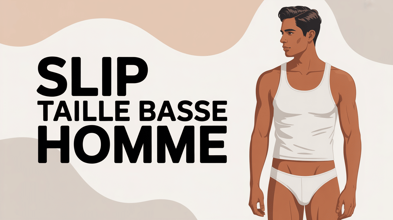 Illustration slip taille basse homme moderne coton blanc