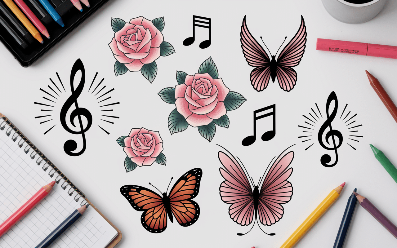 Esquisses tatouage de deuil motifs artistiques