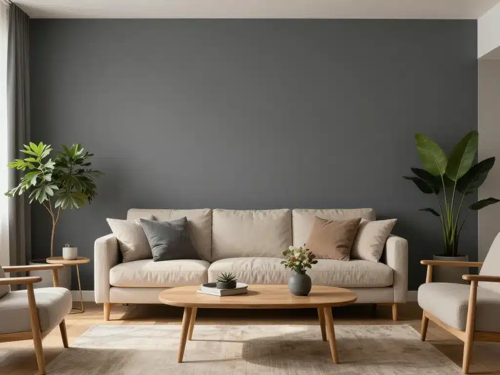 Salon chaleureux couleur gris anthracite associations déco