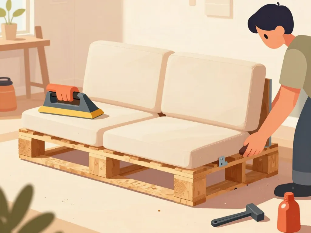 canapé en palette DIY étape assemblage sécurisé