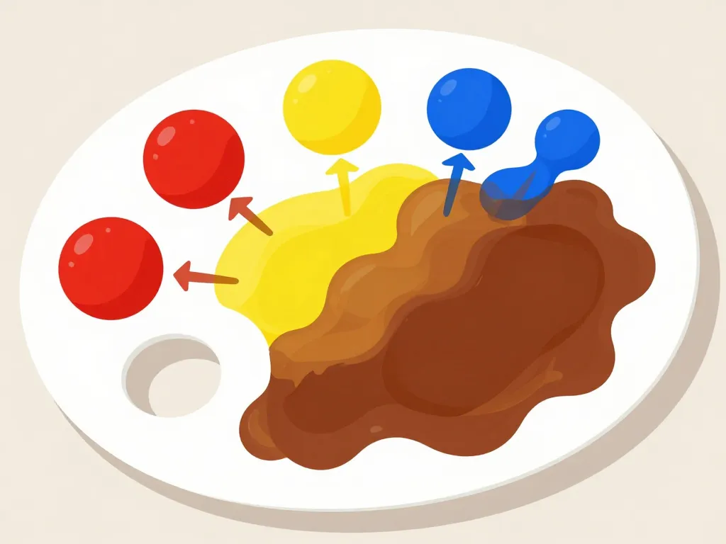 Diagramme comment faire du marron étapes mélange couleurs