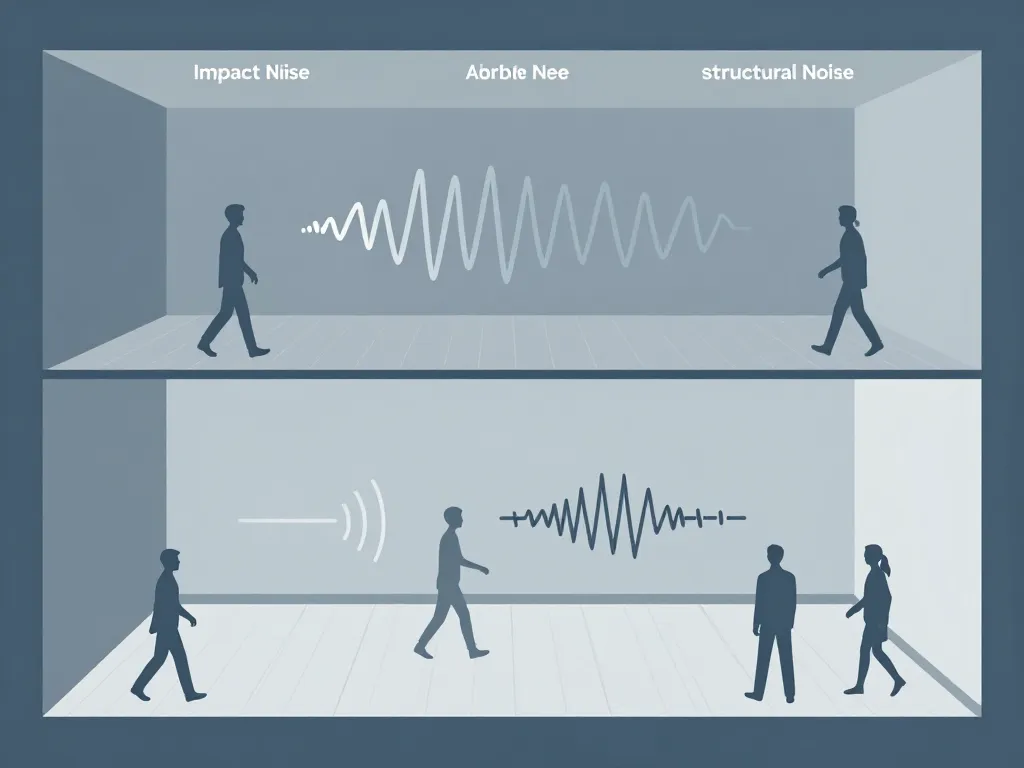 Schéma isolant phonique sol types de bruits impact aériens structure
