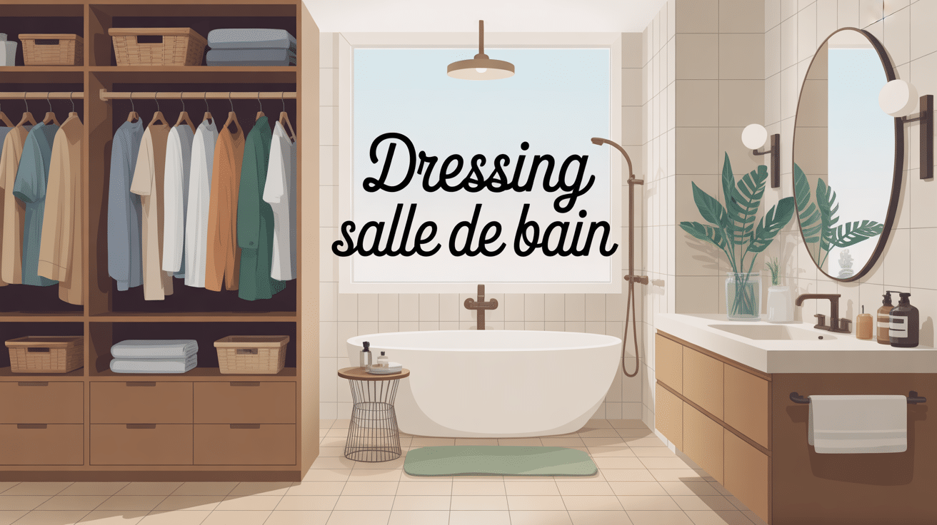 illustration dressing dans salle de bain élégante