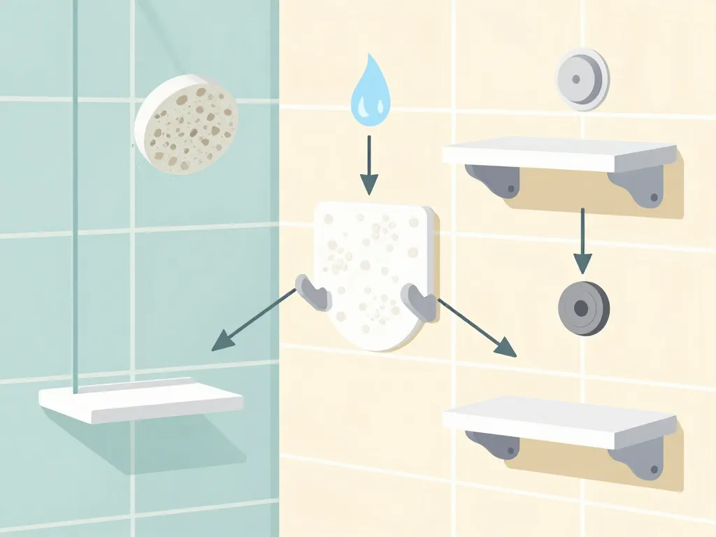 compatibilite etagere douche sans percage mur et surface