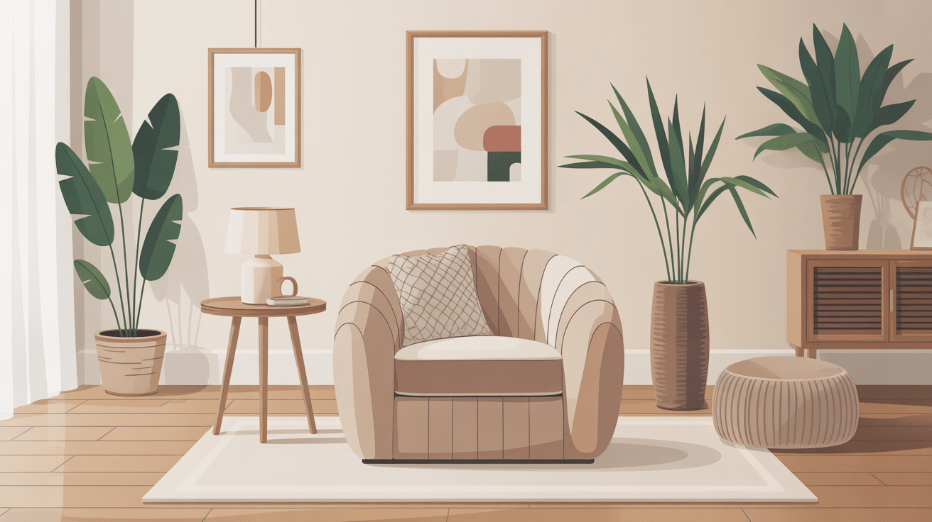 fauteuil avec housse de fauteuil extensible dans salon élégant