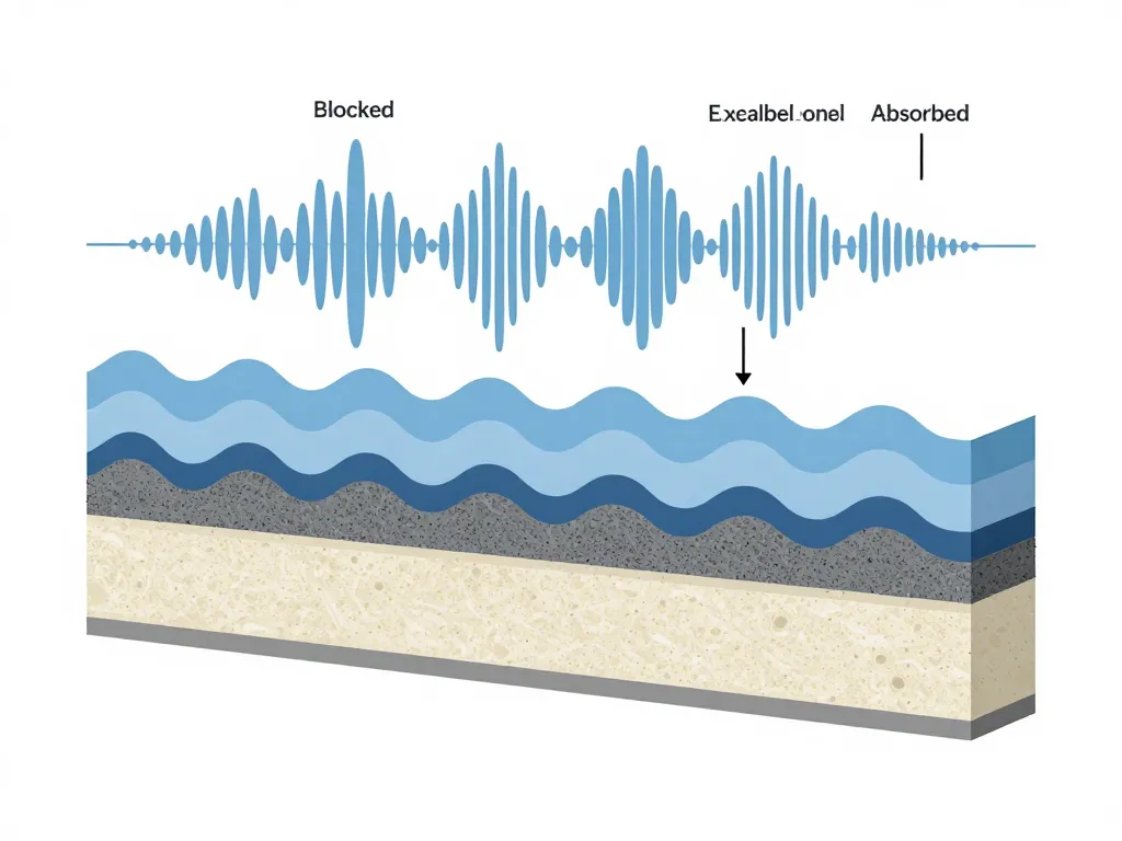 diagramme explicatif isolation phonique mur chambre