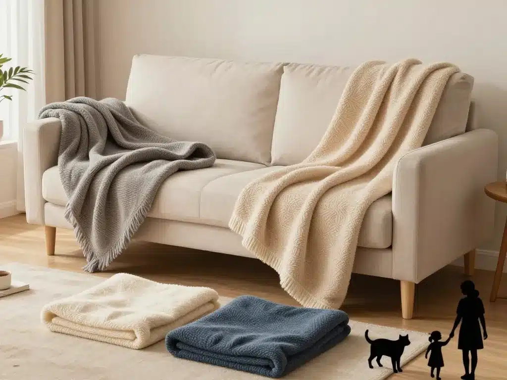 choix de jeté de canapé famille salon