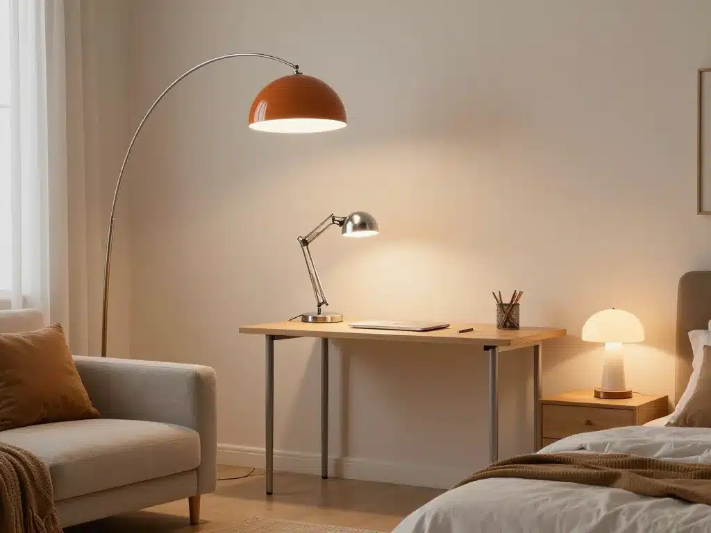 Lampe année 70 adaptée salon, chambre et bureau