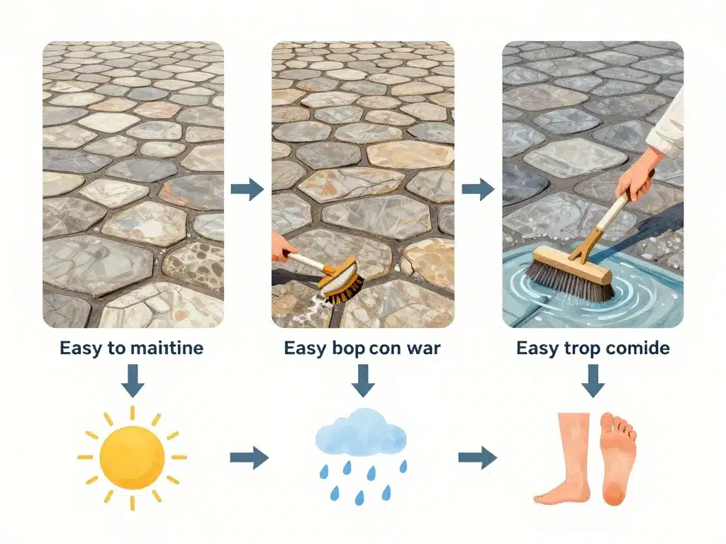 moquette de pierre avantage et inconvénient nettoyage et longévité