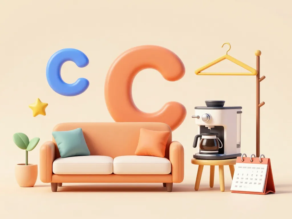 Scène d’objets en c à la maison