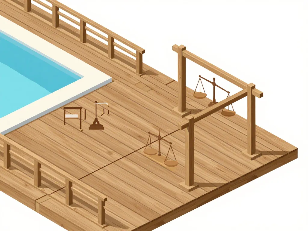 Schéma faisabilité piscine sur terrasse bois