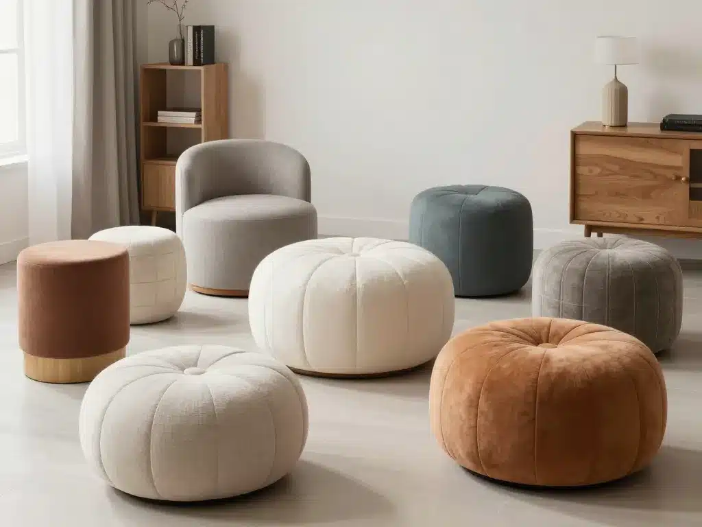 Décoration pouf ou tabouret salon design
