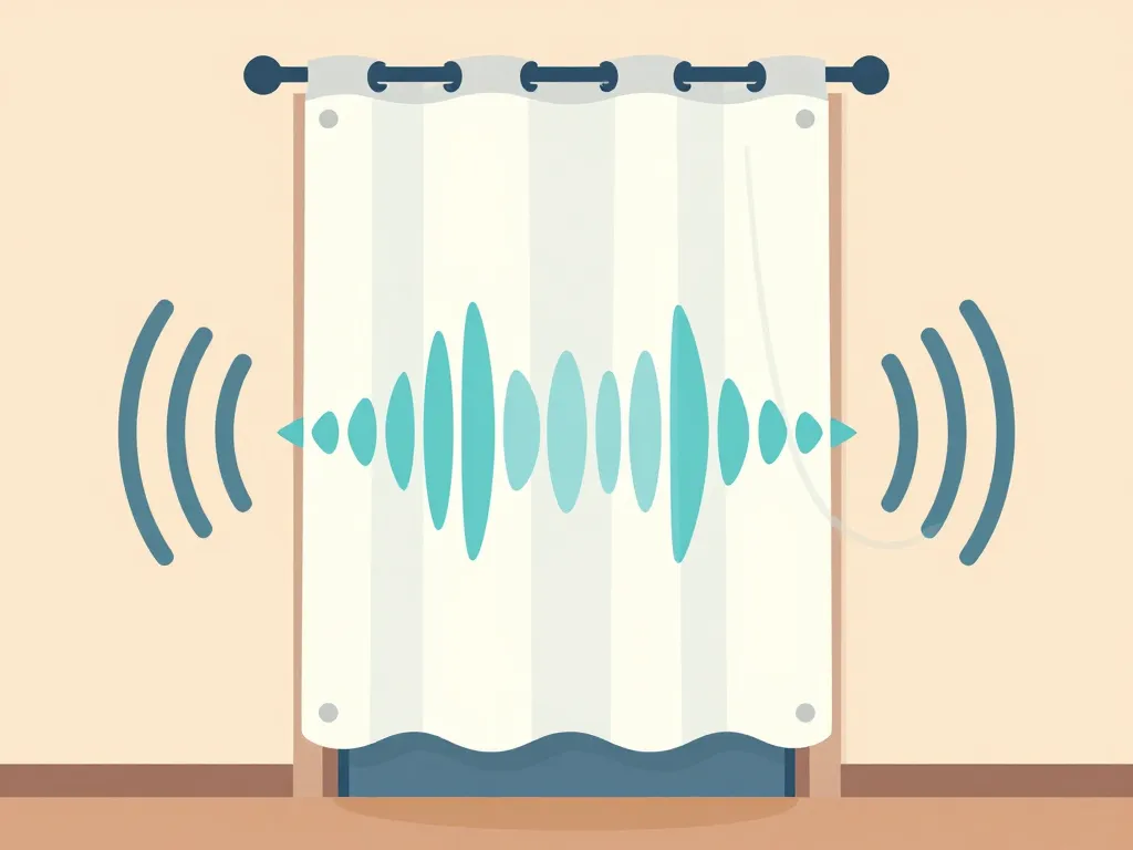 diagramme concept rideau phonique porte d'entrée absorption bruit