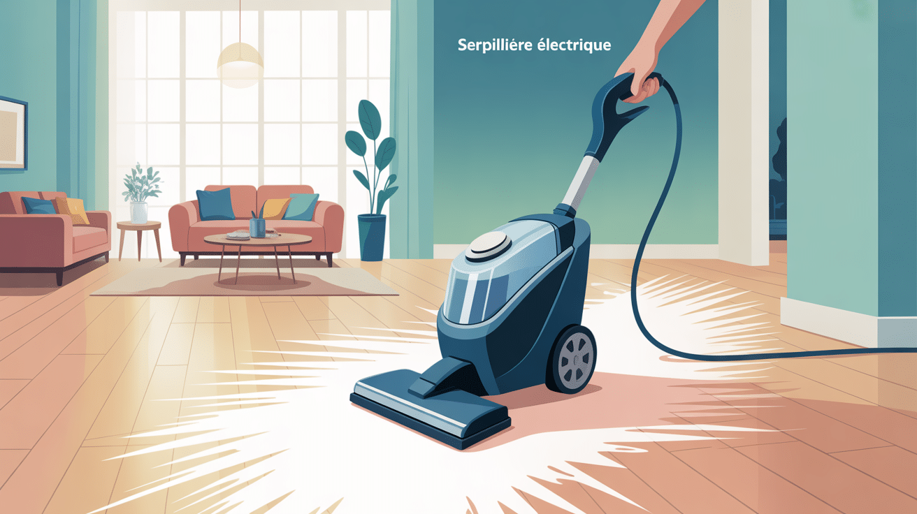 Illustration serpillière electrique sols domestiques