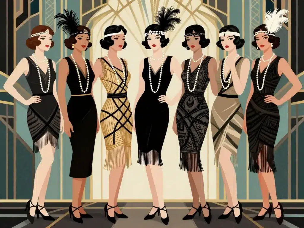 Look robe année 20 accessoires coiffure années folles