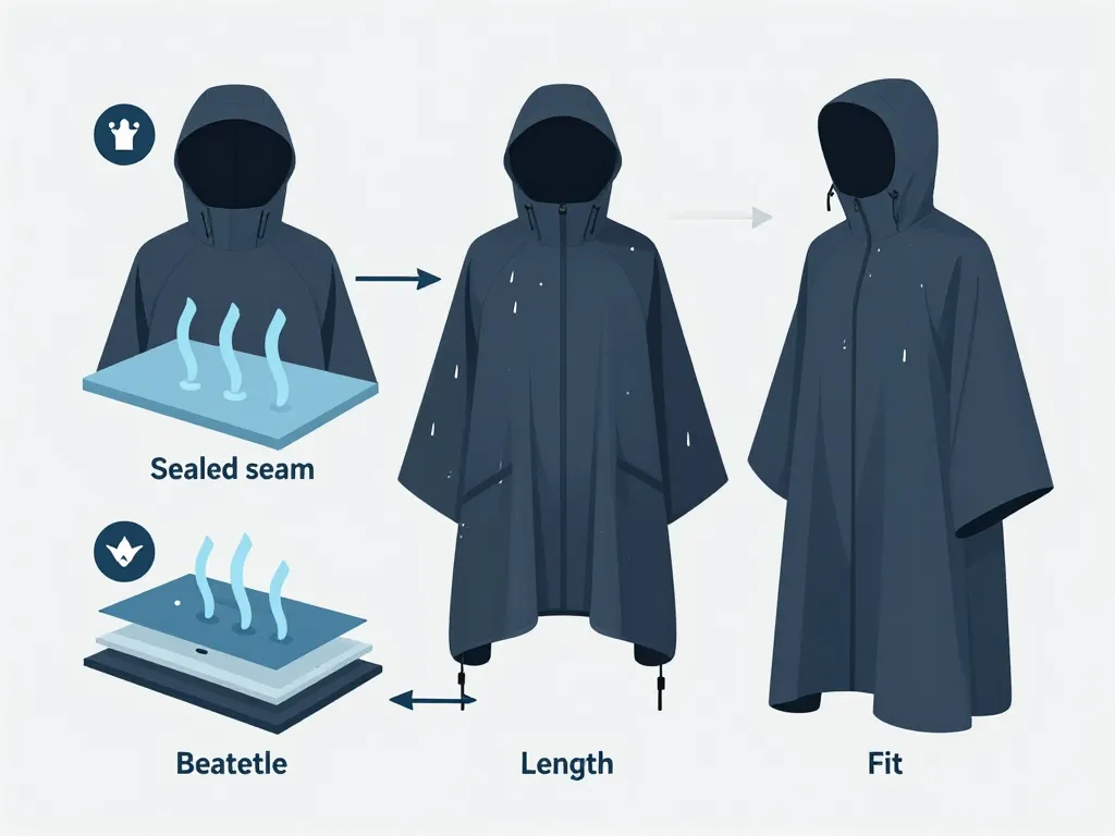 Schéma technique cape de pluie performante